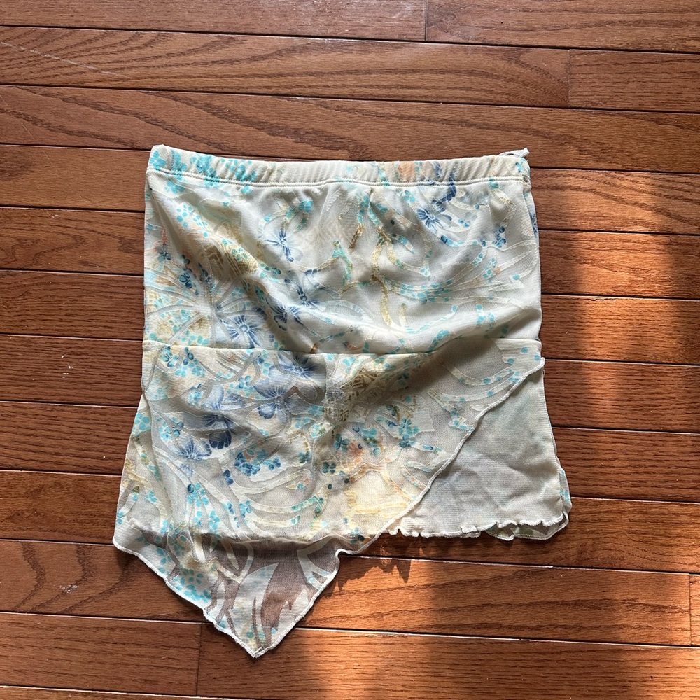 Y2K style sheer tube top